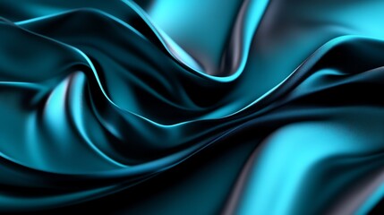 Abstract Teal Silk Drape: A Study in Texture and Light