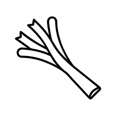 leek icon, vegetables line art, vegetables vector - simple black line art icon of leek perfect for logos, and vegetables-themed designs.