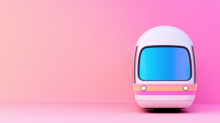 Modern Train Design on Minimalist Pink Background for Creative Projects