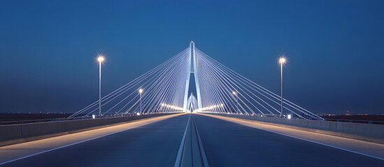 Obraz premium night traffic on the bridge