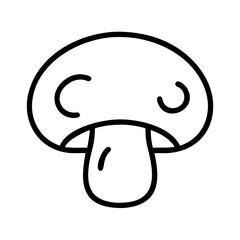 portobello mushroom icon, vegetables line art, vegetables vector - simple black line art icon of portobello mushroom perfect for logos, and vegetables-themed designs.