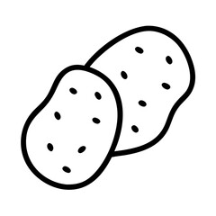 potato icon, vegetables line art, vegetables vector - simple black line art icon of potato perfect for logos, and vegetables-themed designs.