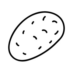 potato icon, vegetables line art, vegetables vector - simple black line art icon of potato perfect for logos, and vegetables-themed designs.