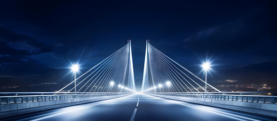 Obraz premium night traffic on the bridge