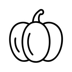 pumpkin icon, vegetables line art, vegetables vector - simple black line art icon of pumpkin perfect for logos, and vegetables-themed designs.