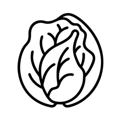 radicchio icon, vegetables line art, vegetables vector - simple black line art icon of radicchio perfect for logos, and vegetables-themed designs.