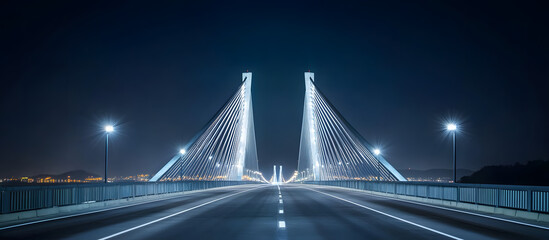 Obraz premium night traffic on the bridge
