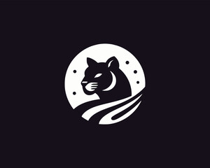 Cougar Head Logo Design icon Vector Illustration