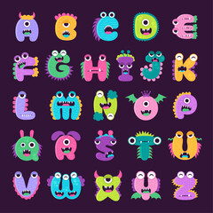 Cute Monster Alphabet Letter Set © wealthwells