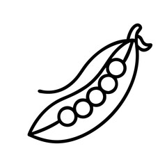 snap peas icon, vegetables line art, vegetables vector - simple black line art icon of snap peas perfect for logos, and vegetables-themed designs.
