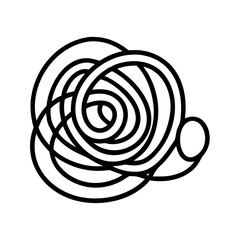 spiralized zucchini icon, vegetables line art, vegetables vector - simple black line art icon of spiralized zucchini perfect for logos, and vegetables-themed designs.