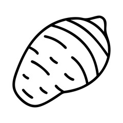 taro root icon, vegetables line art, vegetables vector - simple black line art icon of taro root perfect for logos, and vegetables-themed designs.