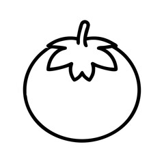 tomato icon, vegetables line art, vegetables vector - simple black line art icon of tomato perfect for logos, and vegetables-themed designs.
