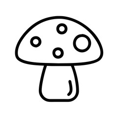 white mushroom icon, vegetables line art, vegetables vector - simple black line art icon of white mushroom perfect for logos, and vegetables-themed designs.