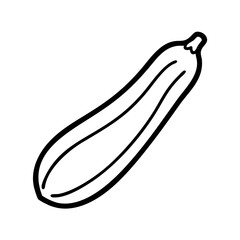 zucchini icon, vegetables line art, vegetables vector - simple black line art icon of zucchini perfect for logos, and vegetables-themed designs.