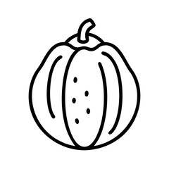 acorn squash icon, vegetables line art, vegetables vector - simple black line art icon of acorn squash perfect for logos, and vegetables-themed designs.