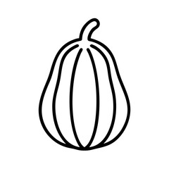 acorn squash icon, vegetables line art, vegetables vector - simple black line art icon of acorn squash perfect for logos, and vegetables-themed designs.