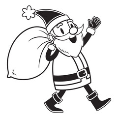 Santa Claus Silhouette Vector Illustration
