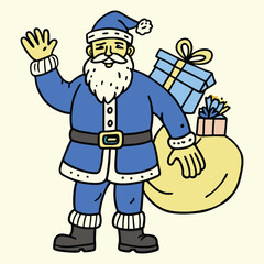 Santa Claus Silhouette Vector Illustration
