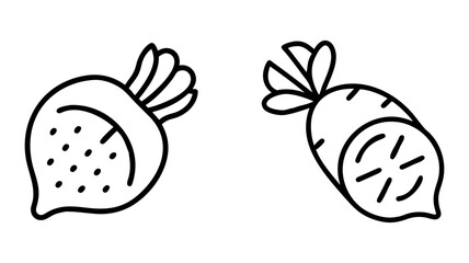 beet slice.icon, vegetables line art, vegetables vector - simple black line art icon of beet slice.perfect for logos, and vegetables-themed designs.