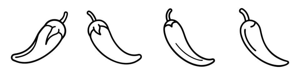 jalape o pepper icon, vegetables line art, vegetables vector - simple black line art icon of jalape o pepper perfect for logos, and vegetables-themed designs.