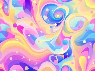 Dreamy Swirls of Pastel Colors in a Whimsical Abstract Pattern