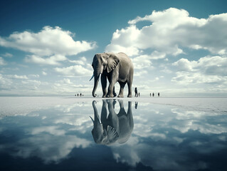 Obraz premium Elephant in the sea