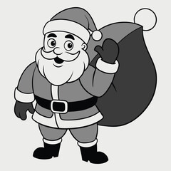Santa Claus Silhouette Vector Illustration
