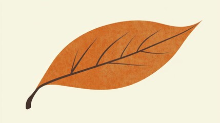 Orange Leaf Illustration Print, Minimalist Wall Art, Nature Home Decor, Leaf Print Poster, Autumn Vibes, Fall Colors, Botanical Art