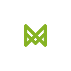 Initial letter M logo lineart. Letter M Marketing and investment. Usable for Business and Marketing Logos. Flat Vector Logo Design. green color