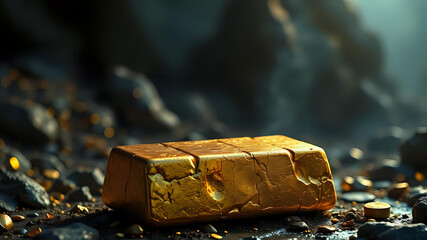 gold bar, gold ingot
