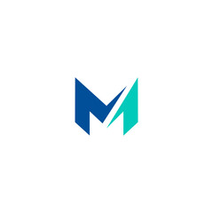 Initial letter M logo vector. Letter M Marketing and investment. Usable for Business and Marketing Logos. Flat Vector Logo Design. grean and blue