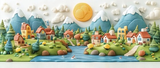 [Wellness Retreats Counseling Yoga] Whimsical Countryside Village at Dusk Soft Pastel Landscapes with Quaint Homes and Serene Atmosphere