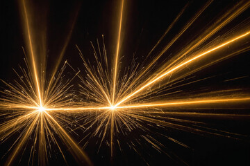 Obraz premium orange light beam on a black background, dramatic contrast