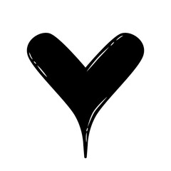 Doodle love heart sign icon illustration Icon that can be used for sticker, book, mandala, scrapbook, icon, decorative, etc. with aesthetic colorful black color