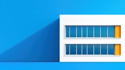Fototapeta premium Modern Minimalist Architecture with Bold Colorful Accents