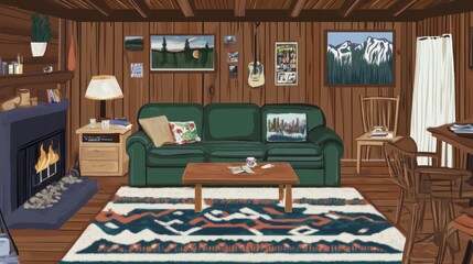 Rustic Cabin Living Room: A Warm and Inviting Interior Design