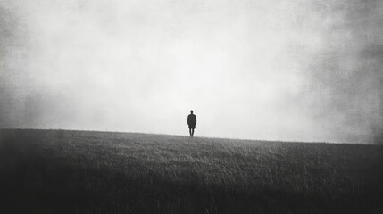 Textured monochrome background transitioning from dark to light with a grainy vignette effect