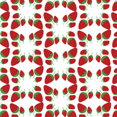 Strawberry Seamless Pattern with Transparent Background (Release the mask, Drag to the Swatches)