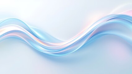 Abstract minimalist design, curved glass shape, 3d render
