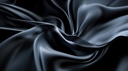 Fototapeta premium Abstract Dark Drapery: Elegant Black Silk Waves