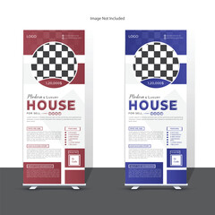 Real estate roll up banner design template