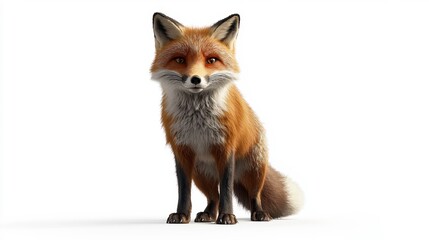 Captivating red fox portrait studio setting animal photography white background close-up view wildlife concept