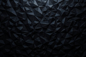 Obraz premium Minimalistic black triangle grid with subtle light gradients, embossed surfaces, and dynamic depth, ideal for futuristic wallpapers