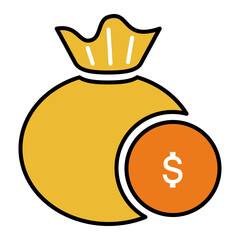 Budget Icon. Personal finance icon. Filled outline style