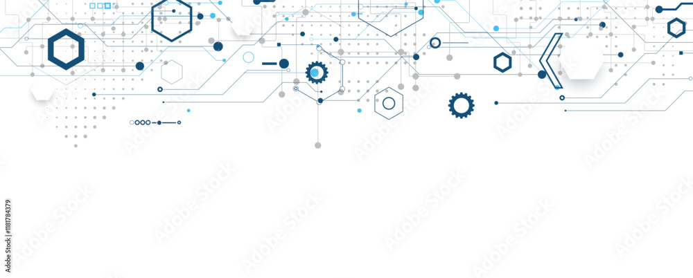 Aufkleber Abstract computer circuit board, technology and science background