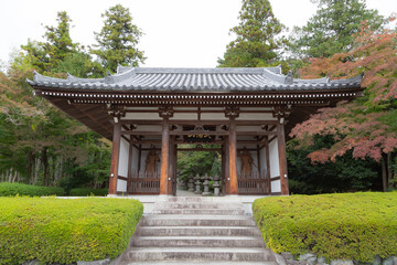religious archtecture and stairs in buddhism temple in hanno city