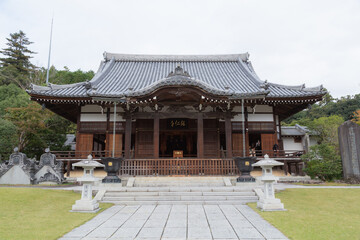 religious archtecture and pavement in buddhism temple in hanno city