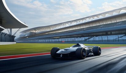 Obraz premium super racing car driving on a track