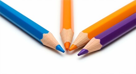 Naklejka premium color pencils isolated on white background